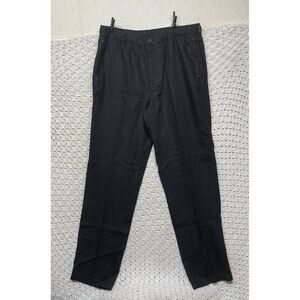 Tommy Bahama Linen Pants Women XL Black  Straight Leg Relaxed High Rise W36 L35